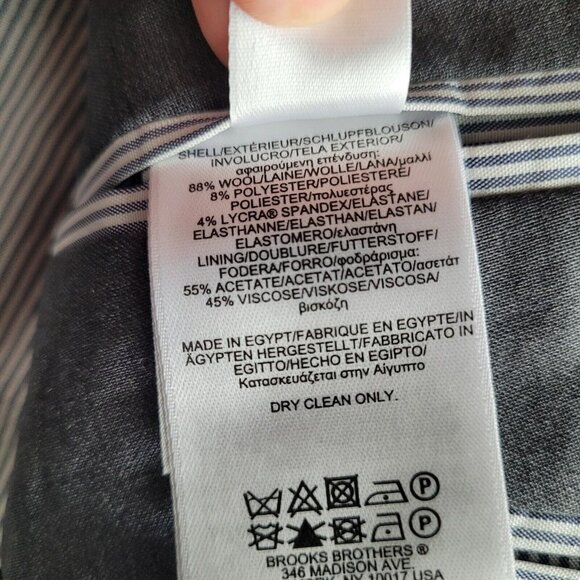 Brooks Brothers Mens Explorer Regent Fit Wool Blazer Gray sz 46L 2 Button Front - Picture 6 of 11